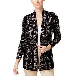 Charter CLUB jacquard floral open-front cardigan‎ Sz. L